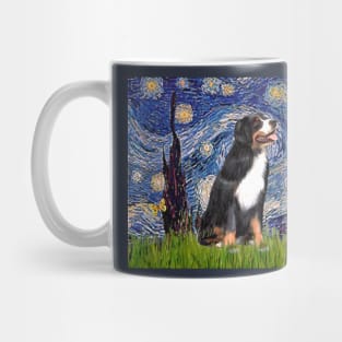 Starry Night Adaptation with a Bernese Mountain Dog Mug